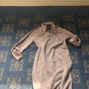 J. Crew Camel Zip-Neck Knit Long Sleeve Dress